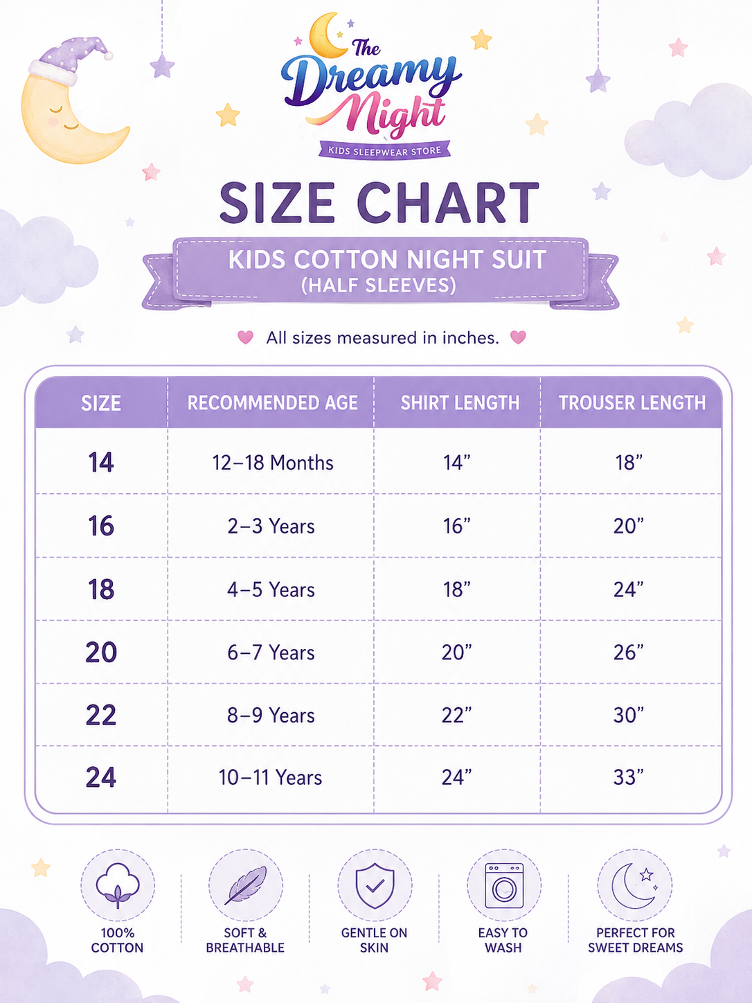 Little Dreamers Printed Kids Pajama Set