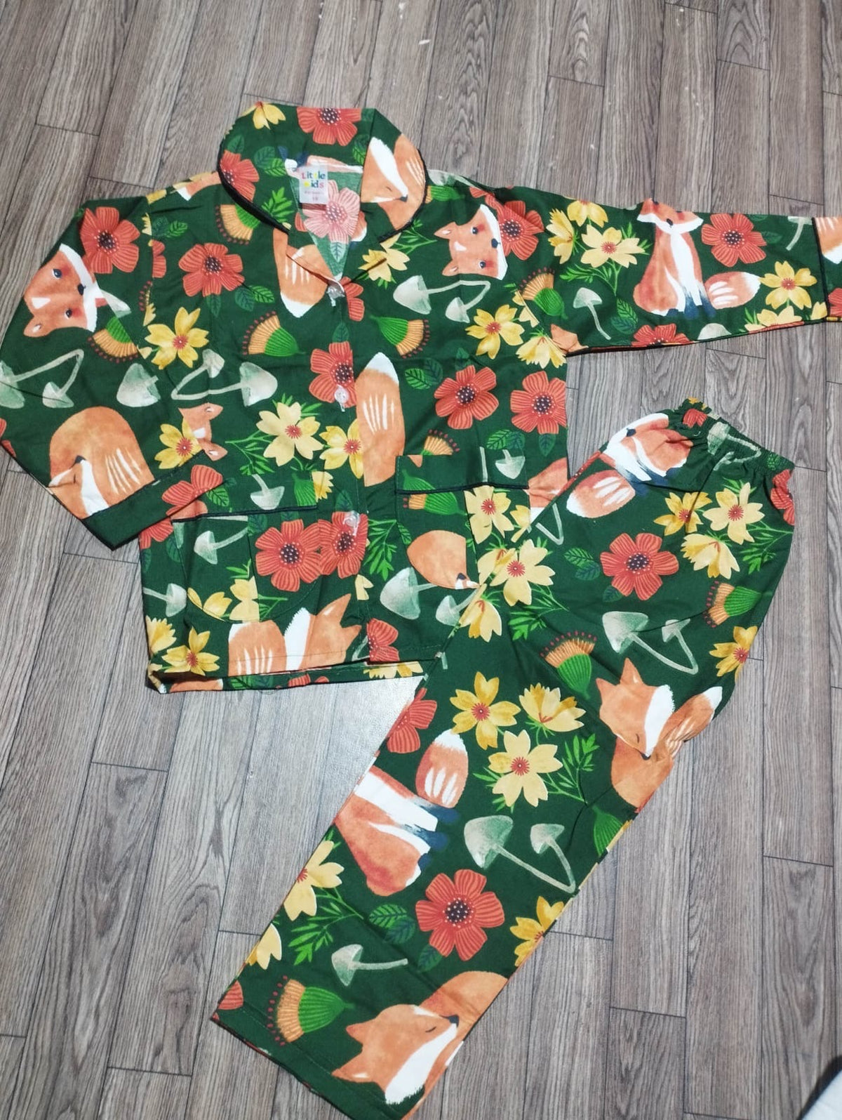 Woodland Fox Kids Nightsuit Set 🦊🌿