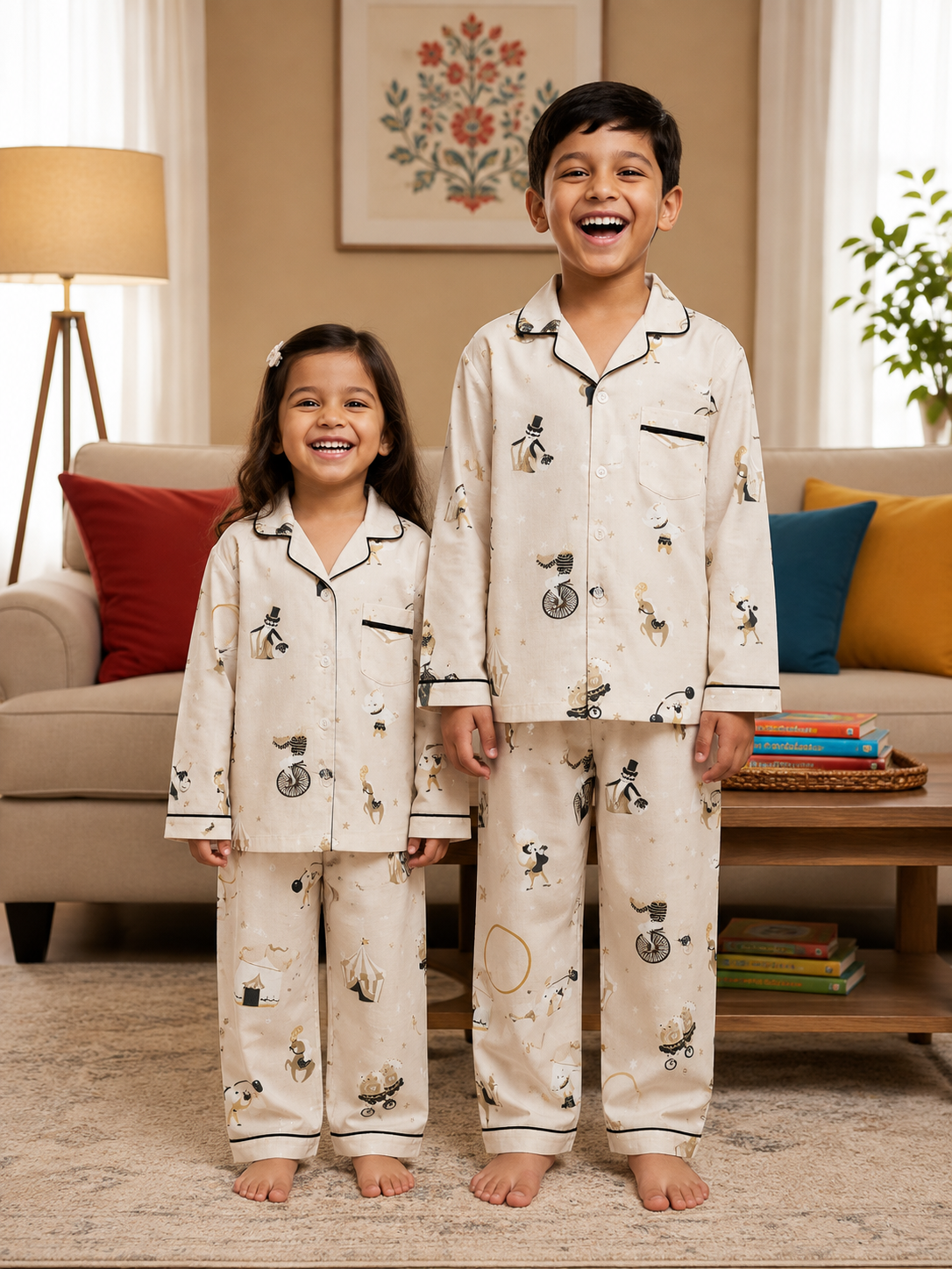Little Dreamers Kids Cotton Night Suit – Cute Printed Pajama Set