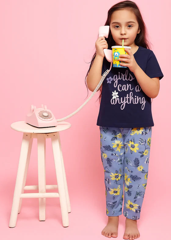 Girls Floral Pajama Set