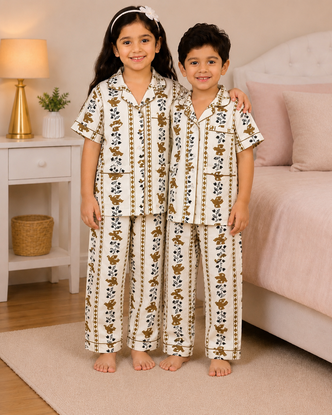 Dreamy Pals Kids Cotton Night Suit – Soft & Breathable Printed Pajama Set for Boys & Girls