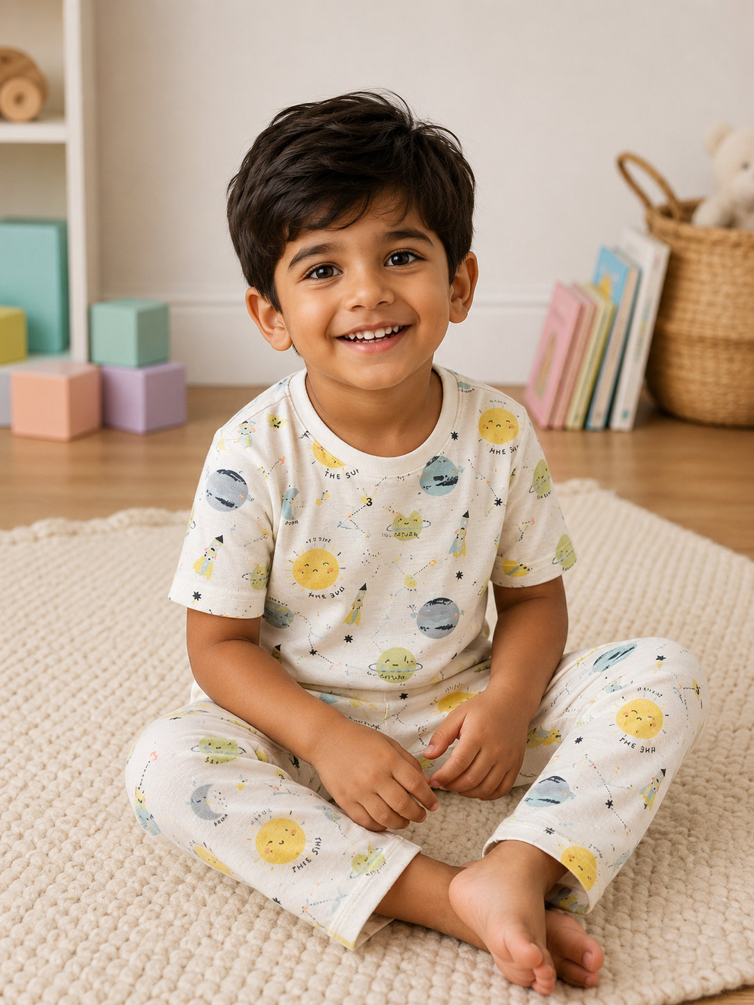 Ultra-Soft Organic Cotton 2-Piece Pajama Set universe Dreams