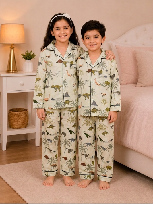 Kids Dinosaur Print Pajama Set